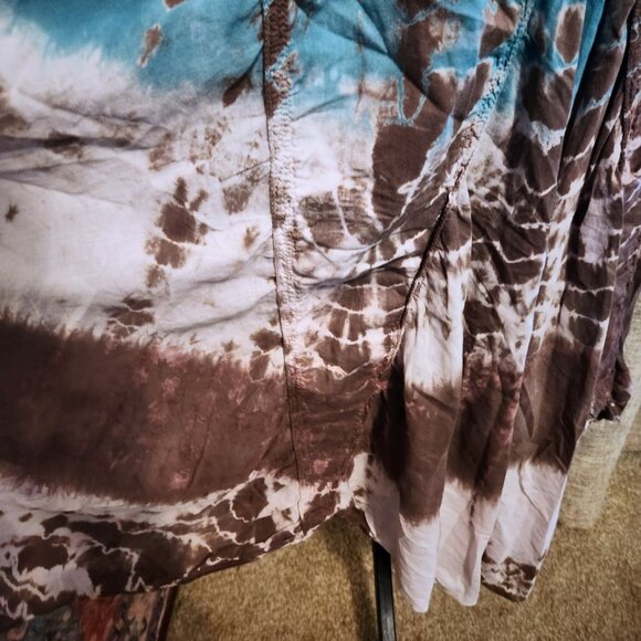 Baba Indian Handcrafted Tie-Dye Maxi Skirt | Tulip Hem & Boho Style | Size M - Picture 6 of 13